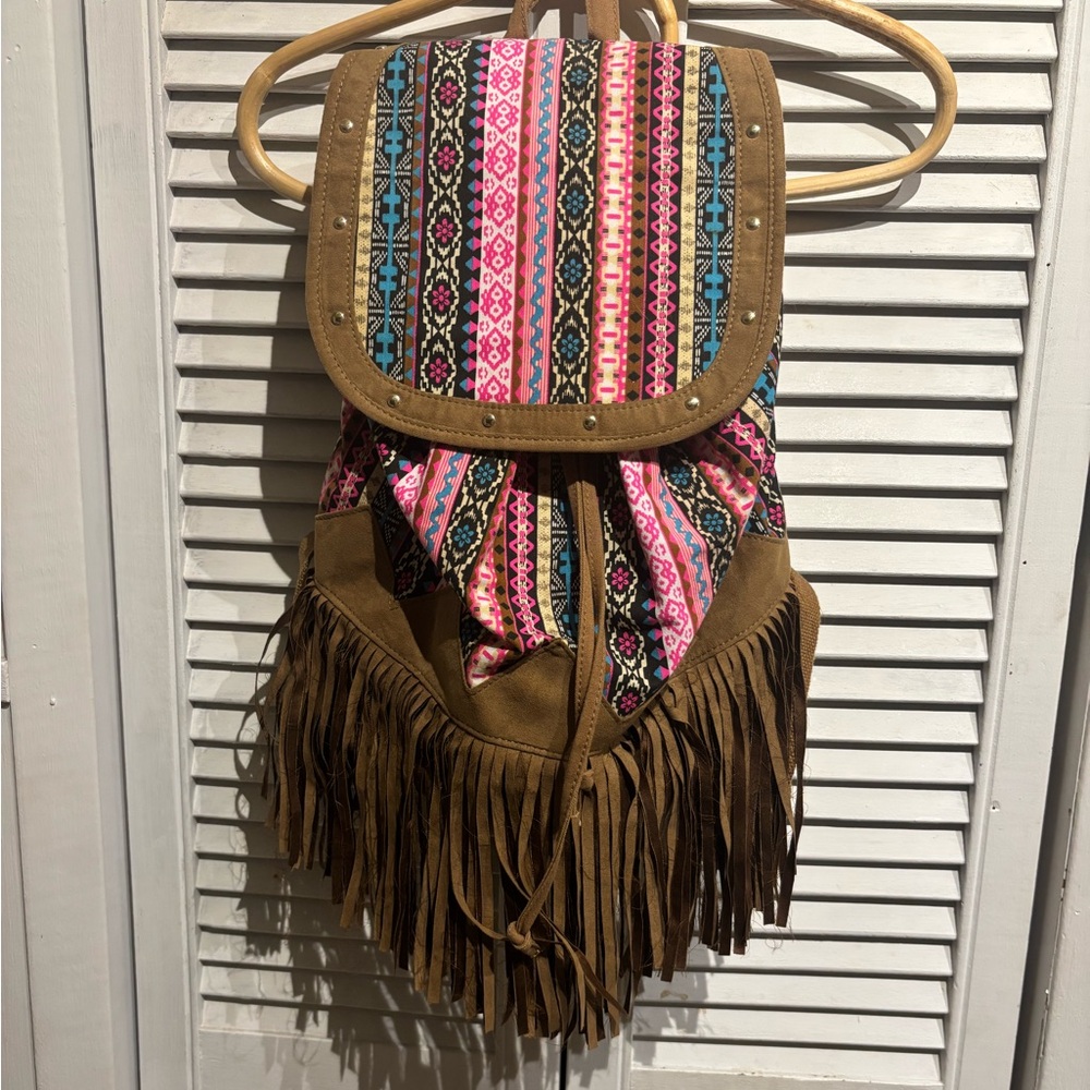 Justice Multicolor Fringe Backpack - Picture 11 of 15